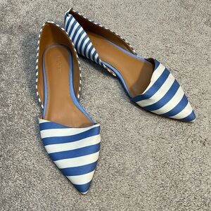 Striped J. Crew Point Toe Flats